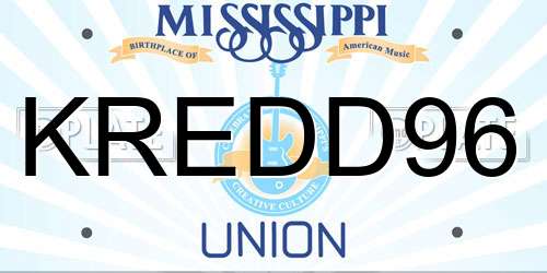 KREDD96 Mississippi License Plate
