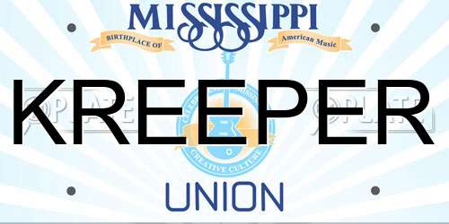 KREEPER Mississippi License Plate