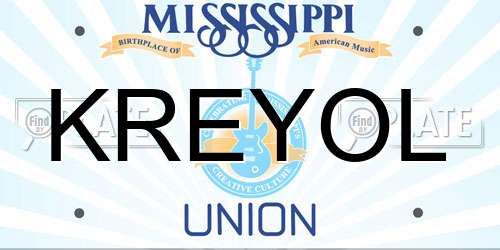 KREYOL Mississippi License Plate