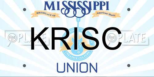 KRISC Mississippi License Plate
