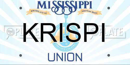 KRISPI Mississippi License Plate