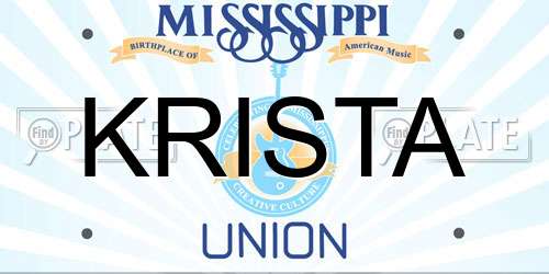KRISTA Mississippi License Plate