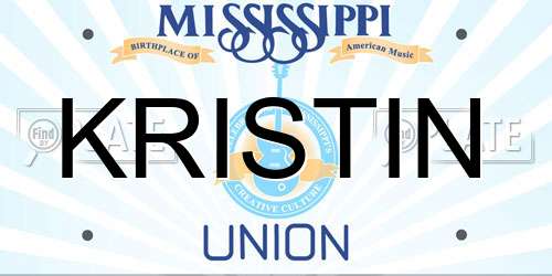KRISTIN Mississippi License Plate