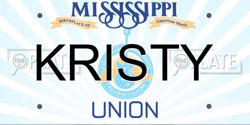 KRISTY Mississippi License Plate