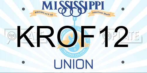 KROF12 Mississippi License Plate