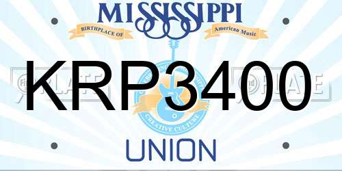 KRP3400 Mississippi License Plate