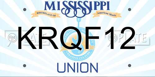 KRQF12 Mississippi License Plate