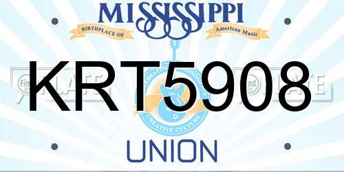 KRT5908 Mississippi License Plate