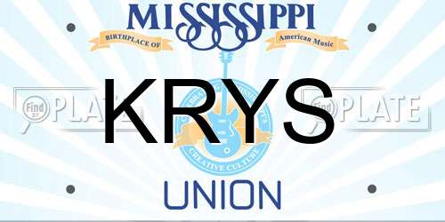 KRYS Mississippi License Plate