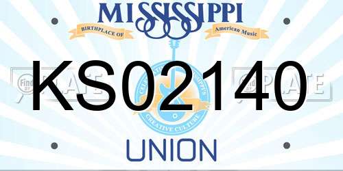 KS02140 Mississippi License Plate