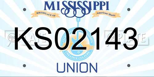 KS02143 Mississippi License Plate