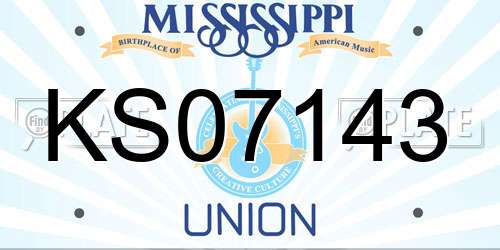 KS07143 Mississippi License Plate