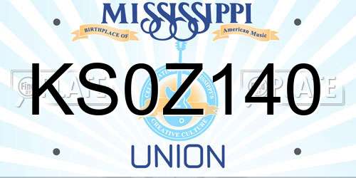 KS0Z140 Mississippi License Plate