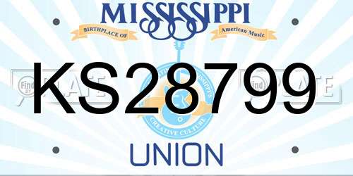 KS28799 Mississippi License Plate