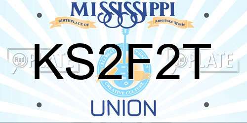 KS2F2T Mississippi License Plate