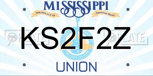 KS2F2Z Mississippi License Plate