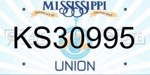 KS30995 Mississippi License Plate
