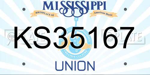 KS35167 Mississippi License Plate