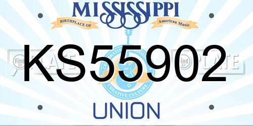 KS55902 Mississippi License Plate