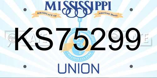KS75299 Mississippi License Plate