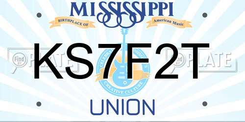 KS7F2T Mississippi License Plate