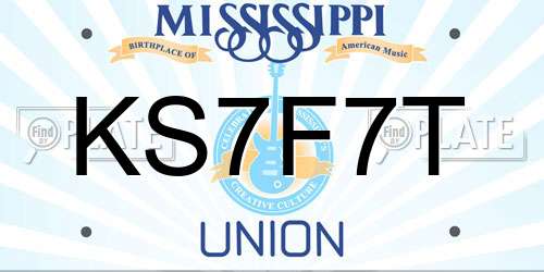 KS7F7T Mississippi License Plate