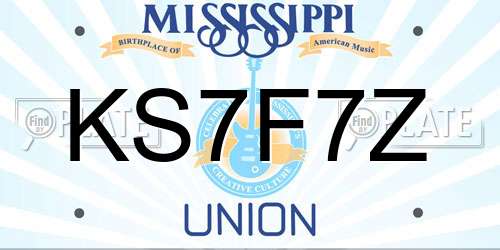 KS7F7Z Mississippi License Plate