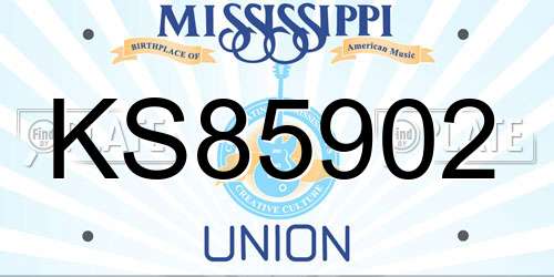 KS85902 Mississippi License Plate