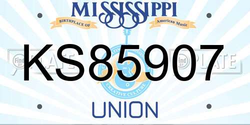 KS85907 Mississippi License Plate