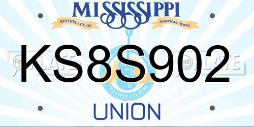 KS8S902 Mississippi License Plate