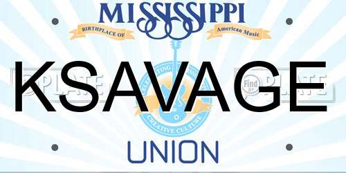 KSAVAGE Mississippi License Plate