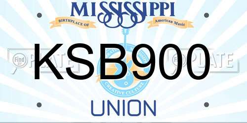 KSB900 Mississippi License Plate
