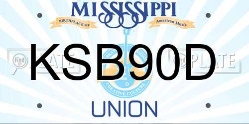 KSB90D Mississippi License Plate
