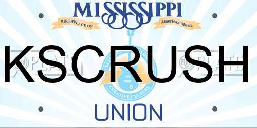 KSCRUSH Mississippi License Plate