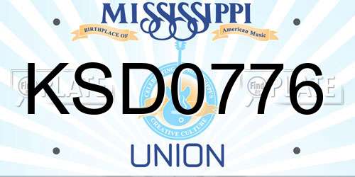 KSD0776 Mississippi License Plate