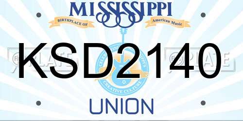 KSD2140 Mississippi License Plate