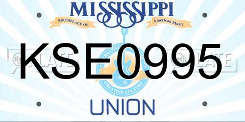 KSE0995 Mississippi License Plate