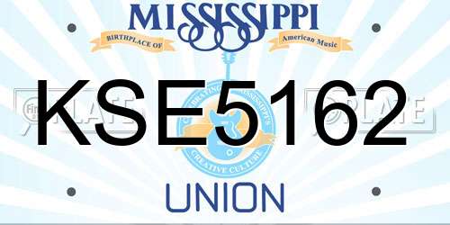 KSE5162 Mississippi License Plate