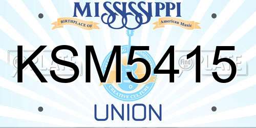 KSM5415 Mississippi License Plate