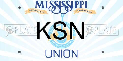 KSN Mississippi License Plate