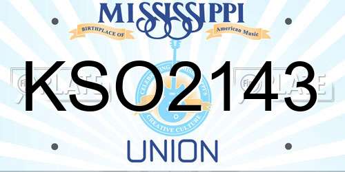KSO2143 Mississippi License Plate