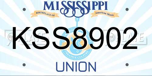 KSS8902 Mississippi License Plate