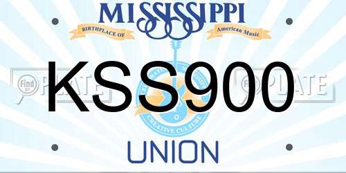 KSS900 Mississippi License Plate