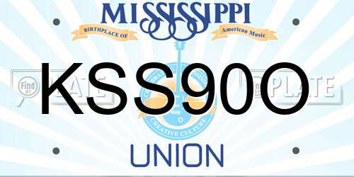 KSS90O Mississippi License Plate
