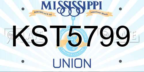 KST5799 Mississippi License Plate