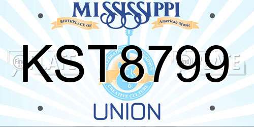 KST8799 Mississippi License Plate