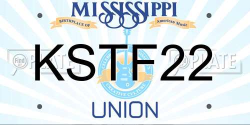 KSTF22 Mississippi License Plate