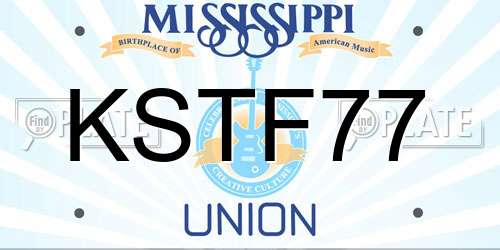 KSTF77 Mississippi License Plate