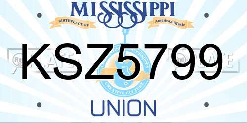 KSZ5799 Mississippi License Plate
