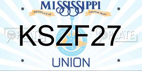 KSZF27 Mississippi License Plate